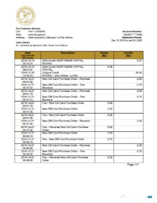 Download Bolivia Banco Central de Boliviabank statement word